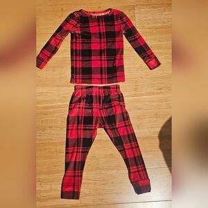 Plaid Red and Black Cat And Jack Kids 3T Pajamas VERY SOFT Unisex